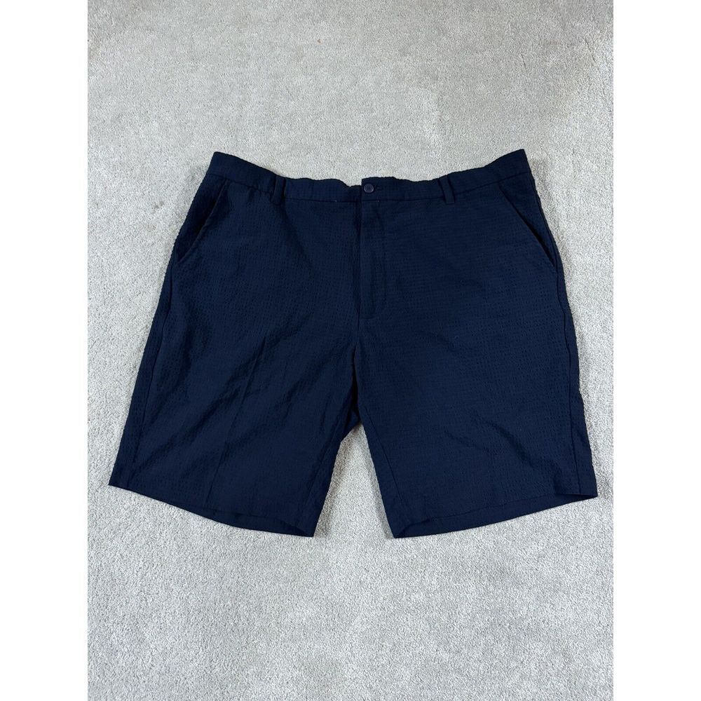 FootJoy Golf Shorts Mens 42 Navy Blue Waffle Texture Stretch Chino